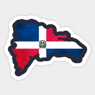 Dominican Republic Map as Flag Sticker